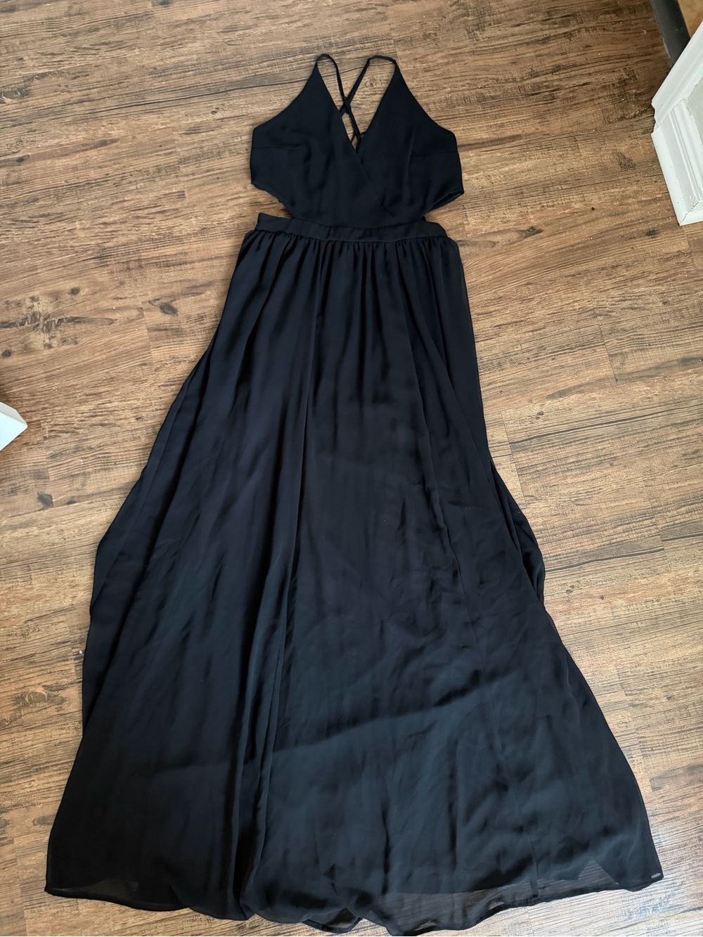 Express Black Strappy V-Neck Maxi Dress